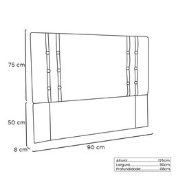 Cabeceira Cama Box Solteiro 90cm e Recamier Gênova Veludo Marrom S04 - D'Rossi - 6