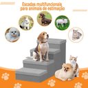 Ver imagem 5 de Escada para Cachorro 4 Degraus Dobrável com Baú Organizador Cinza