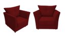 Ver imagem 1 de Kit 2 Poltronas Decorativa Isis Suede Marsala Pés Madeira Ms Decor