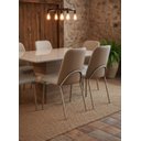 Ver imagem 1 de Kit 4 Cadeiras de Jantar Linho Areia com Courino Caramelo