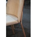 Ver imagem 6 de Kit 4 Cadeiras de Jantar Linho Areia com Courino Caramelo