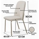 Ver imagem 3 de Kit 4 Cadeiras de Jantar Linho Areia com Courino Caramelo