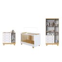 Ver imagem 4 de Quarto de Bebê Completo Berço Minicama 4 em 1 Levy 100% MDF Yescasa Amêndoa/Branco Brilho