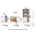 Ver imagem 3 de Quarto de Bebê Completo Berço Minicama 4 em 1 Levy 100% MDF Yescasa Amêndoa/Branco Brilho