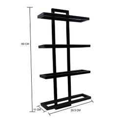 Adega em Metalon Suspensa para Até 04 Garrafas - Preto - 2