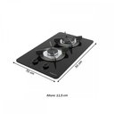 Ver imagem 5 de Cooktop 2 Bocas Safe Vidro Preto 27001201 - Fogatti
