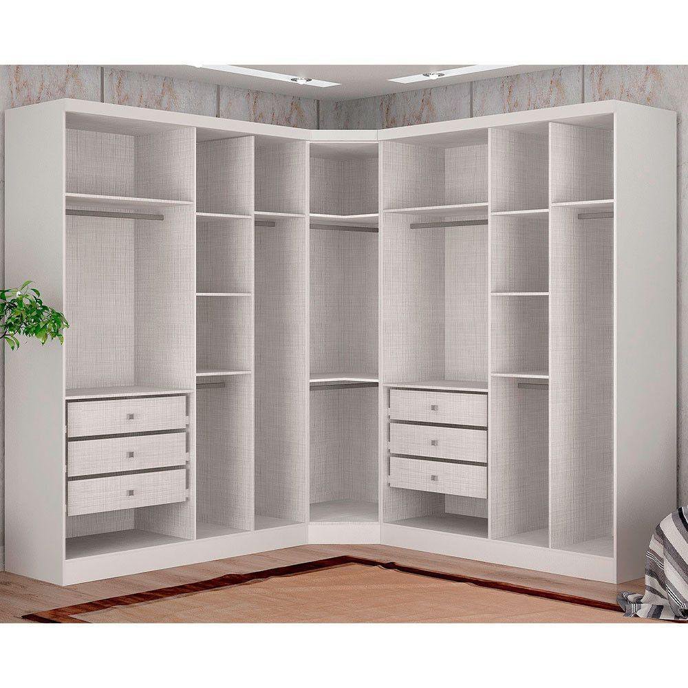 Guarda-roupa Em Mdf Com 9 Portas E 6 Gavetas Branco - 9