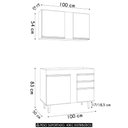 Ver imagem 4 de Armário Cozinha e Balcão para Pia 100cm Luziania Cinza Claro - Lumil