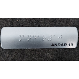 KIT COM 10 PLACAS BRAILE DO 1° AO 10° ANDAR ALUMINIO - 12