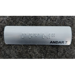 KIT COM 10 PLACAS BRAILE DO 1° AO 10° ANDAR ALUMINIO - 9