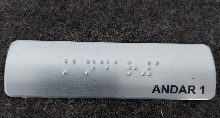 KIT COM 10 PLACAS BRAILE DO 1° AO 10° ANDAR ALUMINIO - 3