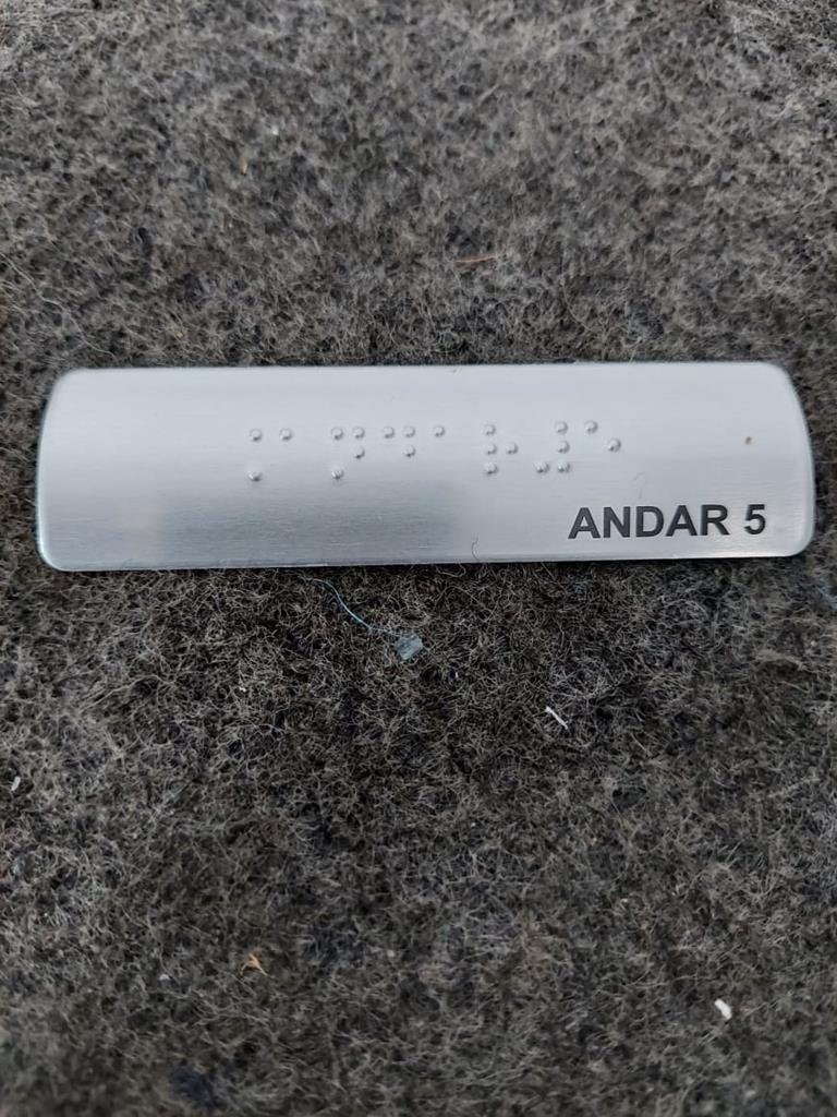 KIT COM 10 PLACAS BRAILE DO 1° AO 10° ANDAR ALUMINIO - 7