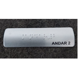 KIT COM 10 PLACAS BRAILE DO 1° AO 10° ANDAR ALUMINIO - 4