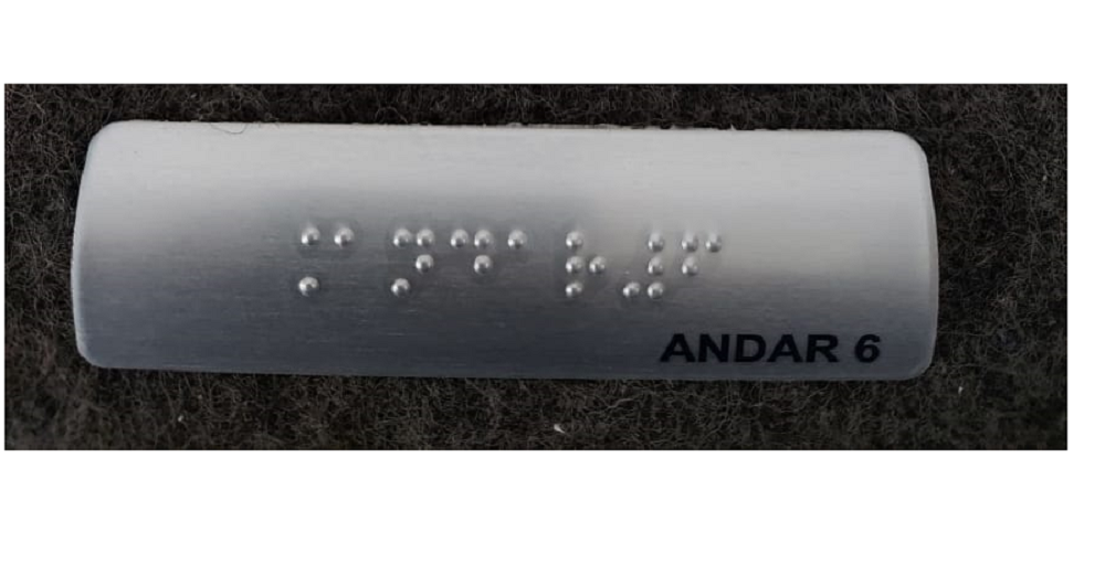 KIT COM 10 PLACAS BRAILE DO 1° AO 10° ANDAR ALUMINIO - 8