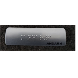 KIT COM 10 PLACAS BRAILE DO 1° AO 10° ANDAR ALUMINIO - 8