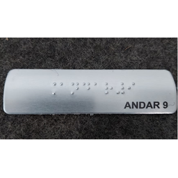 KIT COM 10 PLACAS BRAILE DO 1° AO 10° ANDAR ALUMINIO - 11