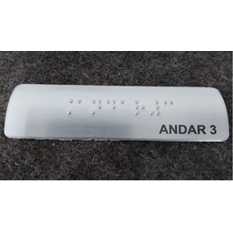 KIT COM 10 PLACAS BRAILE DO 1° AO 10° ANDAR ALUMINIO - 5