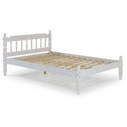 Cama Casal em Madeira Maciça Mv Outlet Branco - 2