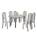 Ver imagem 2 de Conjunto Sala de Jantar com 6 Cadeiras Lara Prata/Arabesco