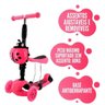 PATINETE INF. 3 RODA 5 EM1 JOANINHA COM CESTO E LUZ Cor:Rosa - 10