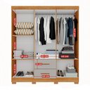 Ver imagem 3 de Guarda-roupa Casal Diamante 6 Portas 2 Gavetas com Pés Cinamomo/off White - Pnr Móveis