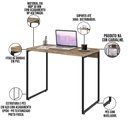 Ver imagem 4 de Mesa Para Escritório e Home Office Industrial Aspen 90 cm C01 Carvalho - Lyam Decor