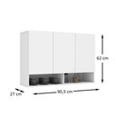 Ver imagem 3 de Armário de Cozinha Aéreo Milão 3 Portas 2 Nichos 91cm Ej Móveis