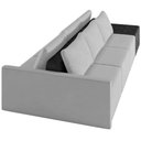 Ver imagem 4 de Sofá Ilha Modular para Sala 312cm com Puff Dublin K01 Veludo Cinza e Sintético Preto - Lyam Decor