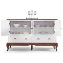 Ver imagem 2 de Balcão Buffet 4 Portas 2 Gavetas Hannover 60815 Linz Móveis - Branco/Imbuia