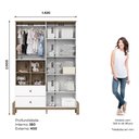 Ver imagem 2 de Guarda Roupa Infantil Ternura 4 Portas Branco Jequitibá Hp - Henn
