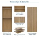 Ver imagem 3 de Guarda-Roupa 6 Módulos 12 Portas 9 Prateleiras Frame CabeCasa MadeiraOriginals