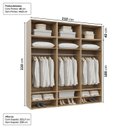 Ver imagem 4 de Guarda-Roupa 6 Módulos 12 Portas 9 Prateleiras Frame CabeCasa MadeiraOriginals