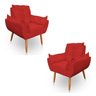 Kit 2 Poltronas Decorativa Opala Sala de Estar Tecido Suede Vermelho Cakes Decor - 1