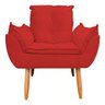 Kit 2 Poltronas Decorativa Opala Sala de Estar Tecido Suede Vermelho Cakes Decor - 3