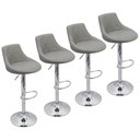 Ver imagem 1 de Kit 4 Banquetas Milano Carmel Estofada Giratória C/ Regulagem - Cinza