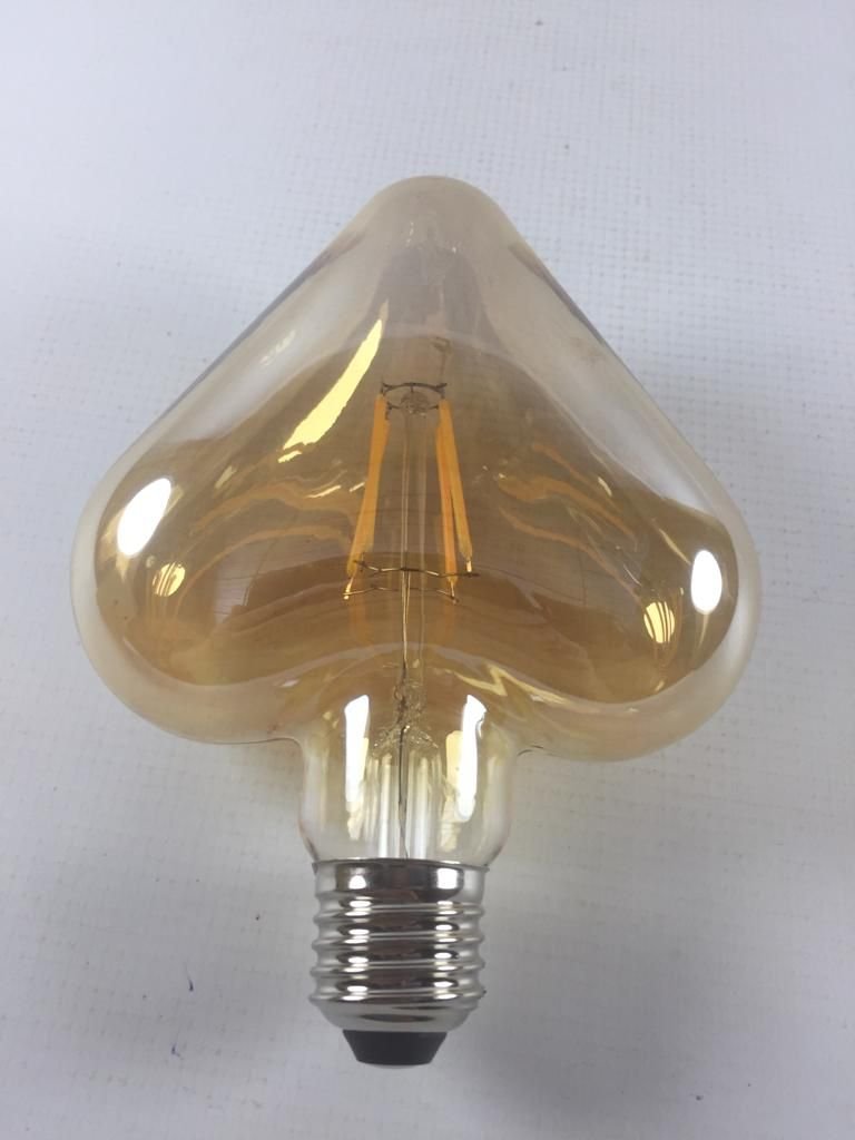 Lâmpada LED Filamento Coração 4W Branco Quente E-27