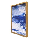 Ver imagem 5 de Quadro Decorativo Abstrato Mar Azul em Moldura Caixa Tacolado Moldura Trad 1cm Madeira Escura sem Vi