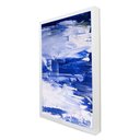 Ver imagem 2 de Quadro Decorativo Abstrato Mar Azul em Moldura Caixa Tacolado Moldura Trad 1cm Madeira Escura sem Vi