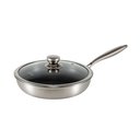 Ver imagem 1 de Frigideira Inox 20 Cm Anti-risco Indução Corpo Triplo com Tampa de Vidro