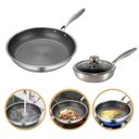 Ver imagem 2 de Frigideira Inox 20 Cm Anti-risco Indução Corpo Triplo com Tampa de Vidro