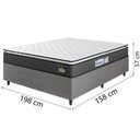 Ver imagem 4 de Cama Box Casal Queen Colchão Espuma D33 Pillow Top Millenium 158x198x57cm Suede Cinza/branco Hellen