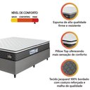 Ver imagem 2 de Cama Box Casal Queen Colchão Espuma D33 Pillow Top Millenium 158x198x57cm Suede Cinza/branco Hellen