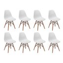 Ver imagem 1 de Kit 8 Cadeiras Charles Eames Eiffel Wood Base Madeira - Branca