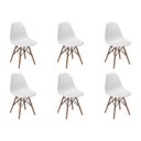 Ver imagem 1 de Kit 6 Cadeiras Charles Eames Eiffel Wood Base Madeira - Branca