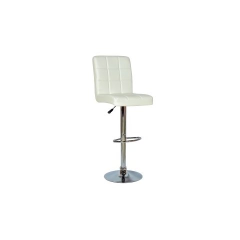 Banqueta Dublin Couro Pu Regulagem De Altura - Branca