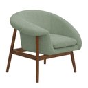 Ver imagem 1 de Poltrona Decorativa Yumi Base Madeira Braço Direito Bouclé Verde Claro - Nexta Casa