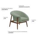 Ver imagem 3 de Poltrona Decorativa Yumi Base Madeira Braço Direito Bouclé Verde Claro - Nexta Casa