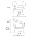 Ver imagem 4 de Poltrona Decorativa Yumi Base Madeira Braço Direito Bouclé Verde Claro - Nexta Casa