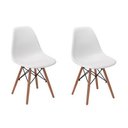 Ver imagem 1 de Kit 2 Cadeiras Charles Eames Eiffel Wood Base Madeira - Branca