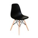 Ver imagem 2 de Kit 6 Cadeiras Charles Eames Eiffel Wood Base Madeira - Preta